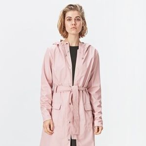 Rains belted pink rain coat